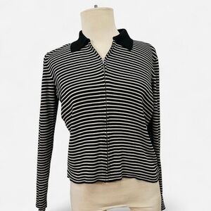 90’s Ralph Lauren women’s Purple Label collection full zip silk top